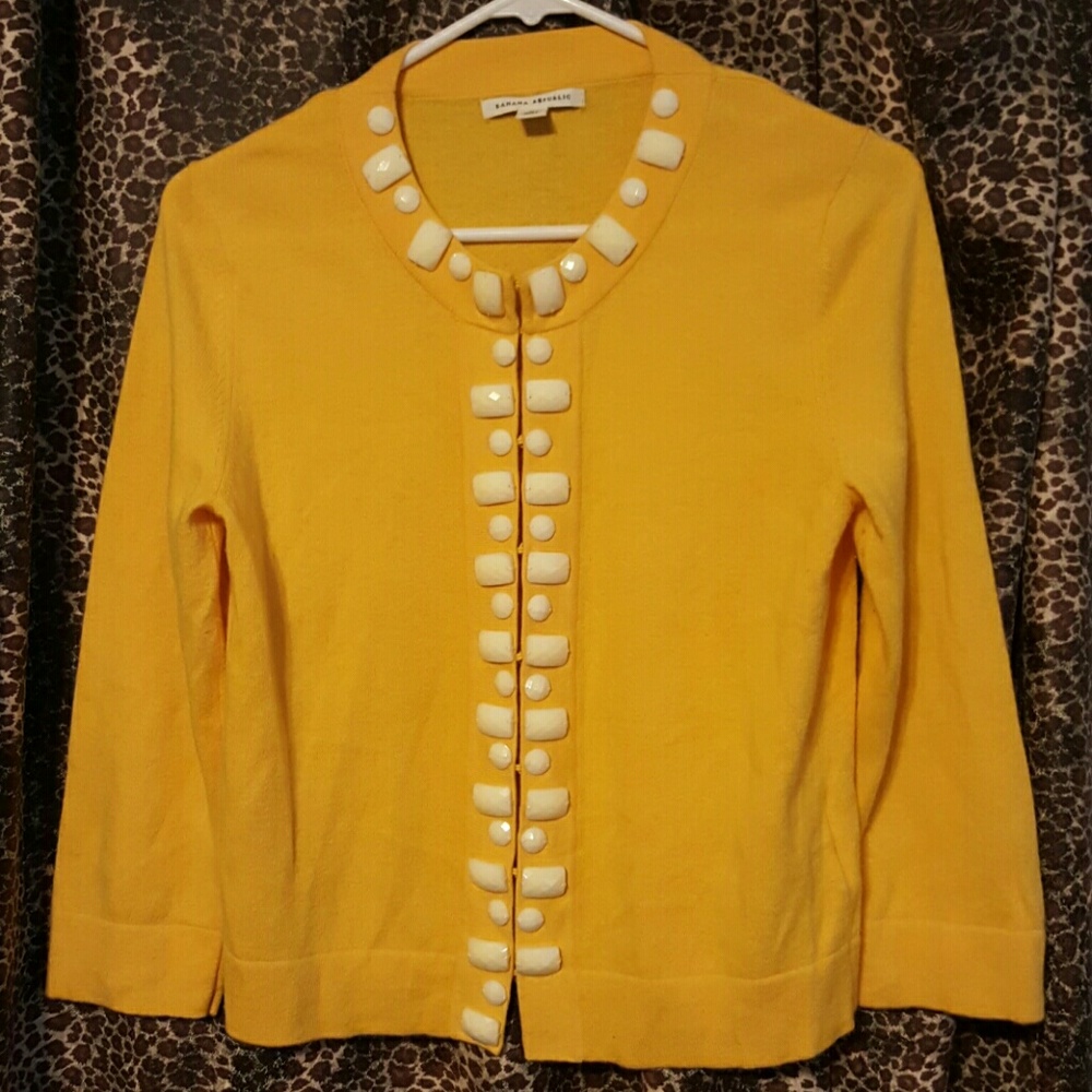 Banana Republic 3/4sl. embellished cardigan Medium